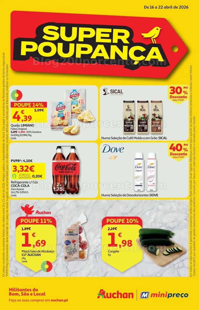 Antevisão Folheto AUCHAN - MINIPREÇO Promoções de 16 a 22 abril